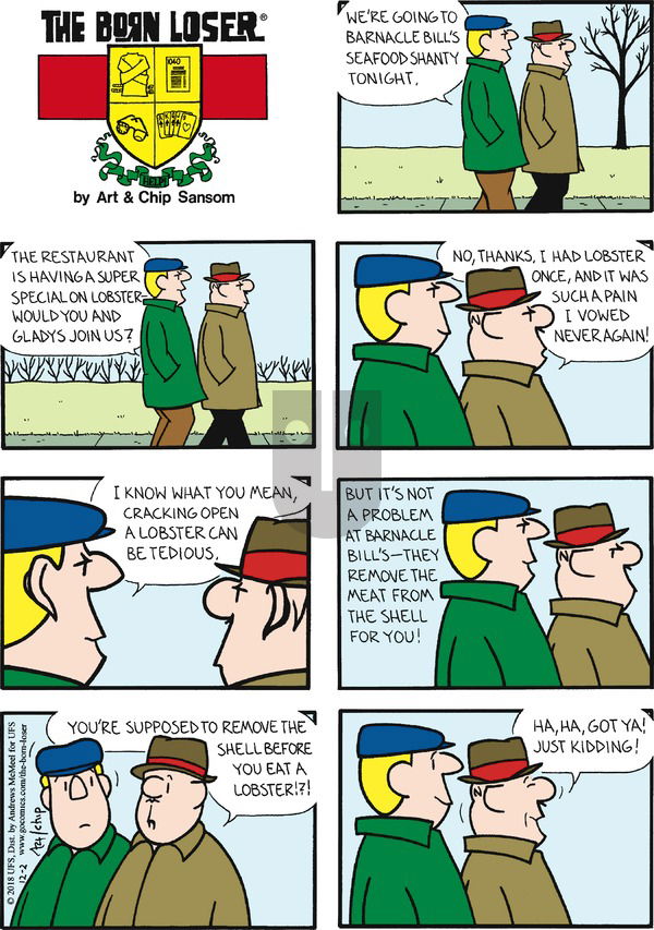 The Born Loser on Sunday December 2, 2018 Comic Strip