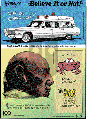 Ripley's Believe It or Not on Tuesday January 15, 2019 Comic Strip