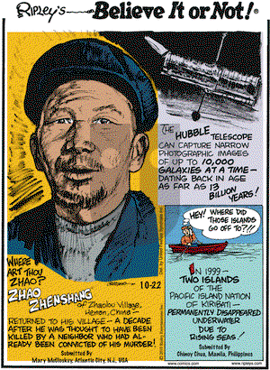 Ripley's Believe It or Not on Friday October 22, 2010 Comic Strip
