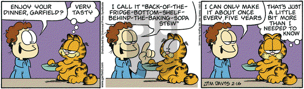 Garfield on Friday February 16, 2001 Comic Strip