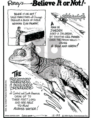 Ripley's Believe It or Not on Wednesday December 29, 2004 Comic Strip