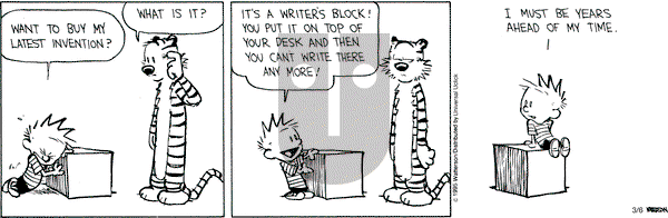 Calvin and Hobbes on Friday March 6, 2015 Comic Strip