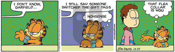 Garfield - Monday December 27, 1999 Comic Strip