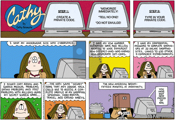 Cathy Classics on Sunday January 22, 2012 Comic Strip