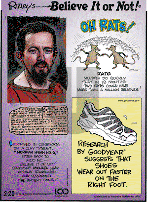 Ripley's Believe It or Not on Wednesday February 20, 2019 Comic Strip