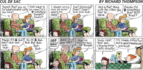 Cul de Sac on Sunday September 27, 2015 Comic Strip