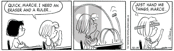 Peanuts on Tuesday October 19, 1999 Comic Strip