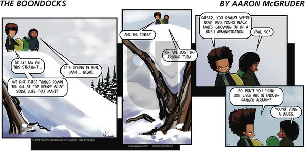 The Boondocks on Sunday January 7, 2001 Comic Strip