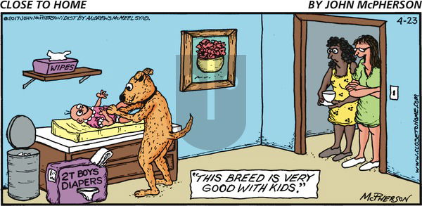 Close to Home on Sunday April 23, 2017 Comic Strip