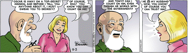 Alley Oop on Saturday September 3, 2011 Comic Strip