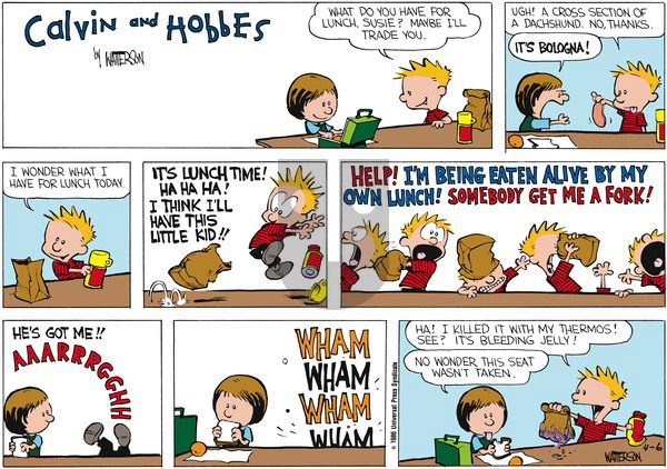 Calvin and Hobbes - Sunday April 6, 1986 Comic Strip