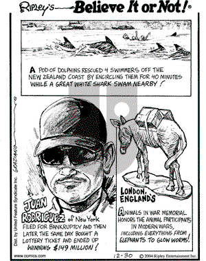 Ripley's Believe It or Not on Thursday December 30, 2004 Comic Strip