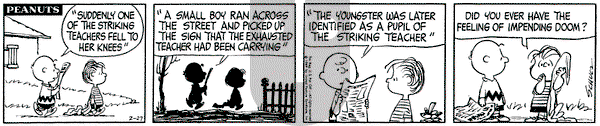 Peanuts on Thursday February 27, 1969 Comic Strip