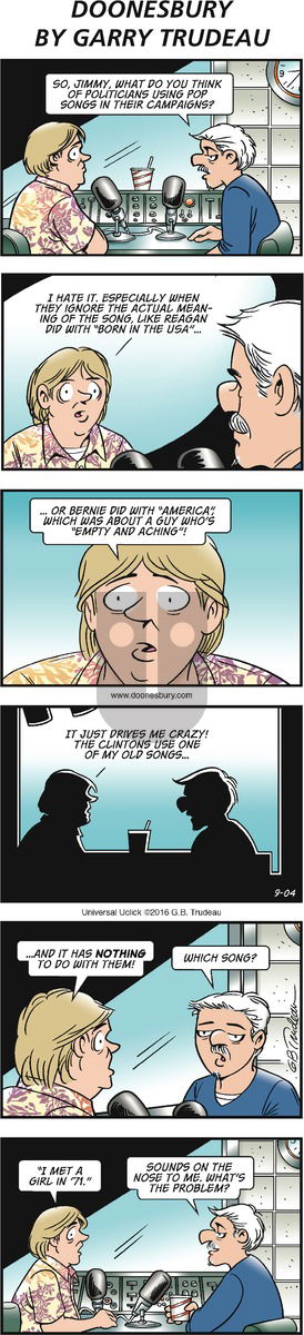 Doonesbury on Sunday September 4, 2016 Comic Strip