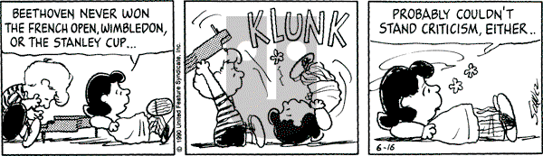 Peanuts - Saturday June 16, 1990 Comic Strip
