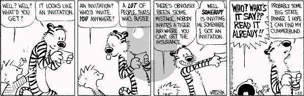 Calvin and Hobbes - Tuesday January 20, 1987 Comic Strip