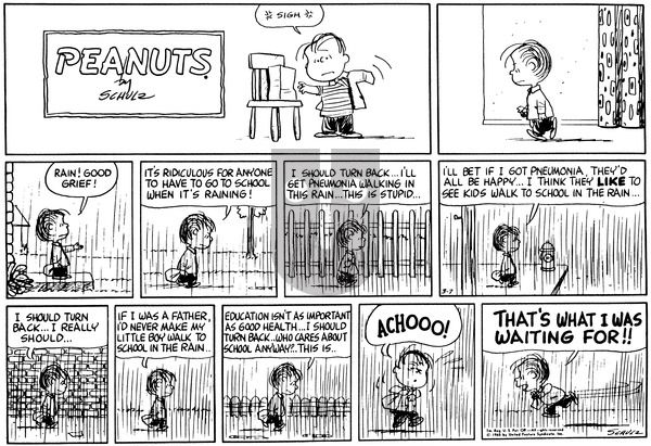 Peanuts on Sunday March 7, 1965 Comic Strip