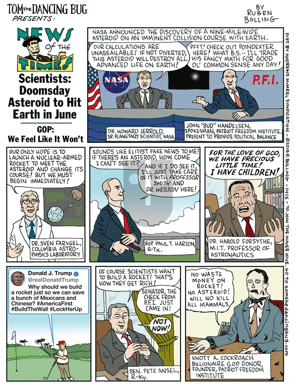 Tom the Dancing Bug on Friday November 30, 2018 Comic Strip