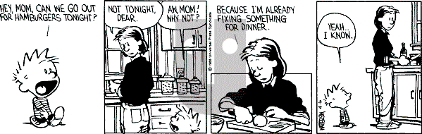 Calvin and Hobbes - Wednesday April 6, 1988 Comic Strip