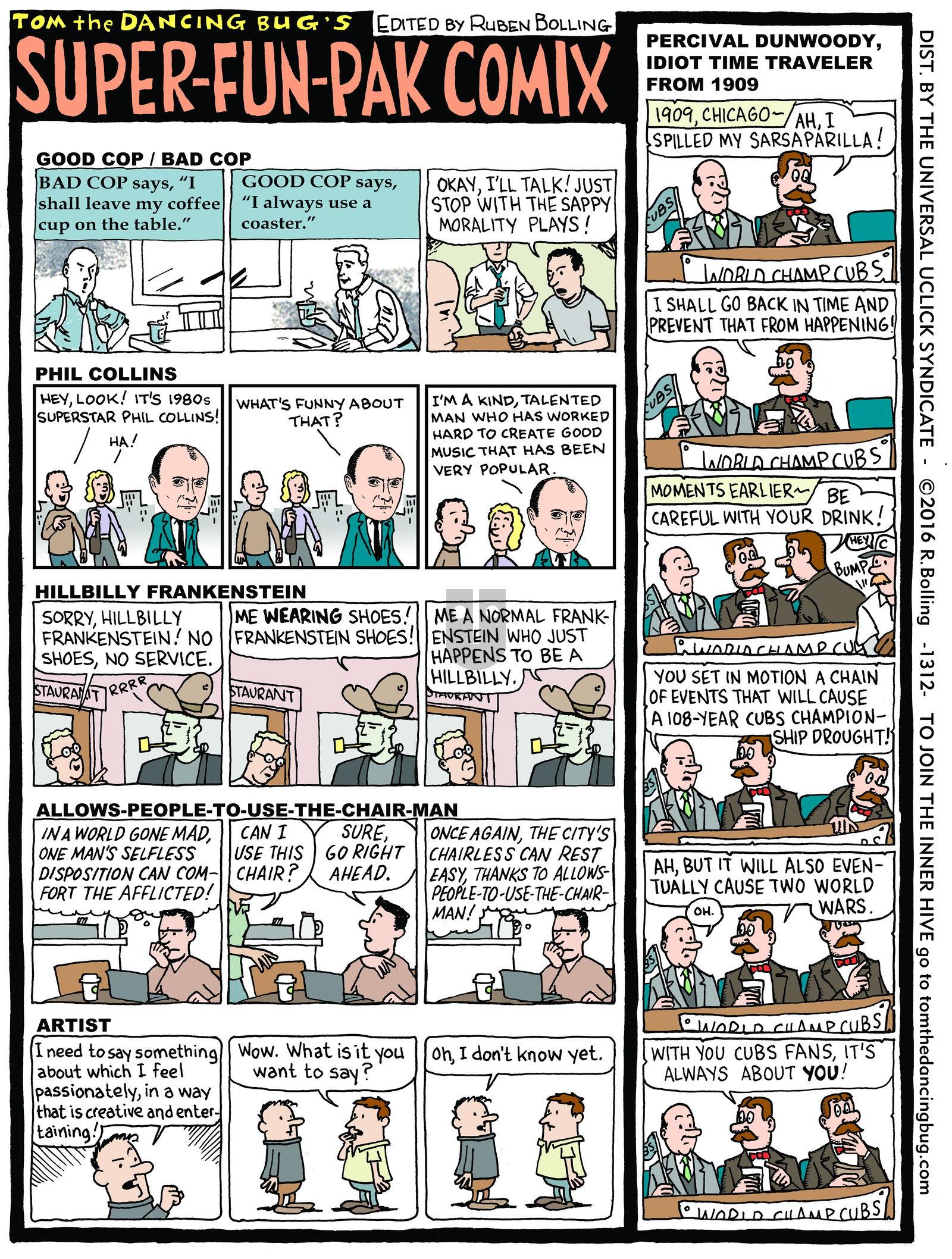 Tom the Dancing Bug on Monday November 7, 2016 Comic Strip