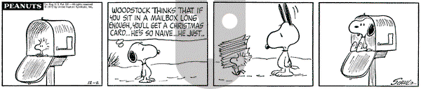 Peanuts on Saturday December 2, 1972 Comic Strip