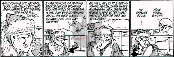 Doonesbury on Thursday November 26, 1987 Comic Strip