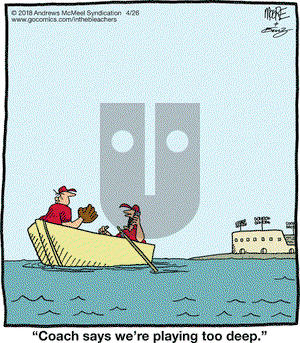 In the Bleachers on Thursday April 26, 2018 Comic Strip