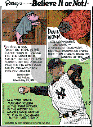 Ripley's Believe It or Not on Monday September 5, 2011 Comic Strip