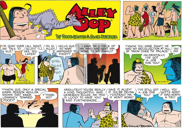 Alley Oop on Sunday November 23, 1997 Comic Strip