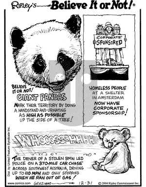 Ripley's Believe It or Not on Friday December 31, 2004 Comic Strip