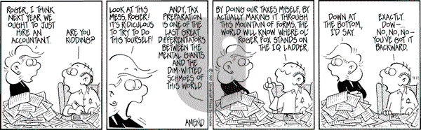 FoxTrot on Tuesday April 11, 1989 Comic Strip