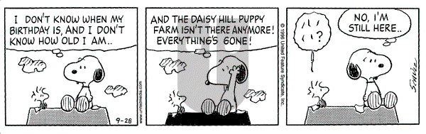 Peanuts on Saturday September 28, 1996 Comic Strip