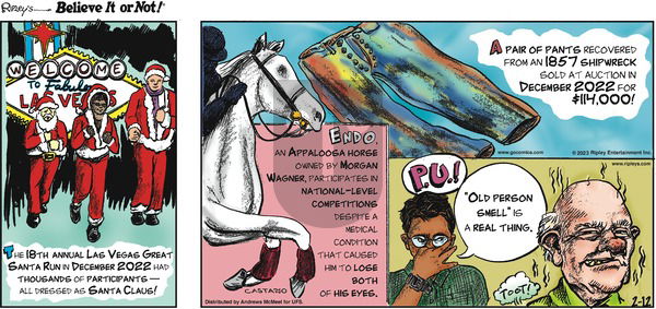 Ripley's Believe It or Not - Sunday February 12, 2023 Comic Strip