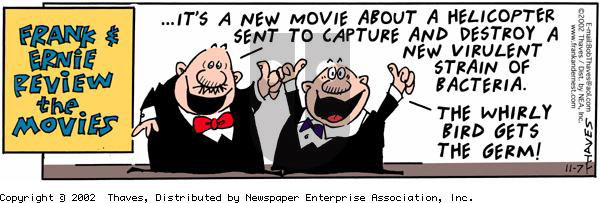 Frank and Ernest - Thursday November 7, 2002 Comic Strip