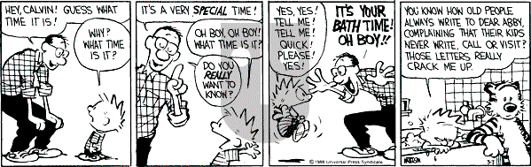 Calvin and Hobbes - Monday March 7, 1988 Comic Strip