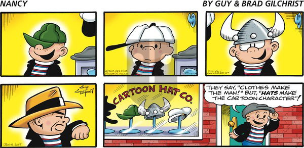 Nancy on Sunday January 8, 2017 Comic Strip
