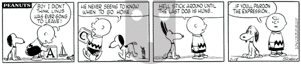Peanuts on Monday February 18, 1957 Comic Strip