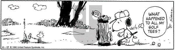 Peanuts on Thursday April 13, 1995 Comic Strip