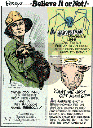 Ripley's Believe It or Not on Friday July 17, 2009 Comic Strip