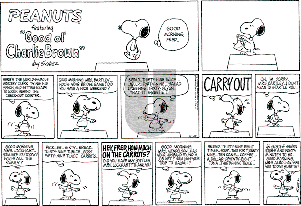 Peanuts - Sunday November 15, 1970 Comic Strip