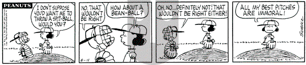 Peanuts on Thursday June 11, 1964 Comic Strip