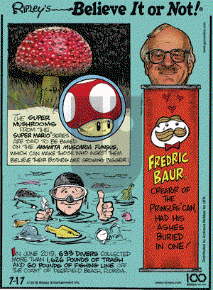 Ripley's Believe It or Not on Wednesday July 17, 2019 Comic Strip