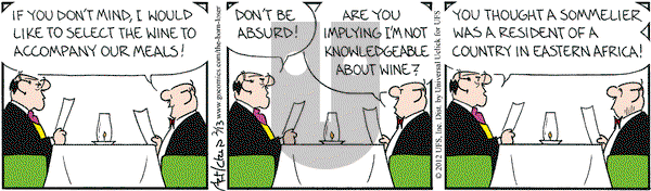 The Born Loser on Monday February 13, 2012 Comic Strip