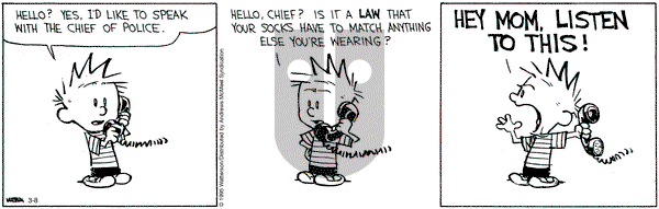 Calvin and Hobbes on Saturday March 8, 2025 Comic Strip