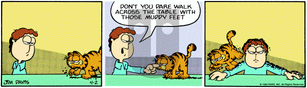 Garfield on Friday April 2, 1982 Comic Strip