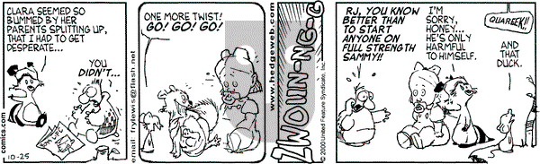 Over the Hedge on Wednesday October 25, 2000 Comic Strip