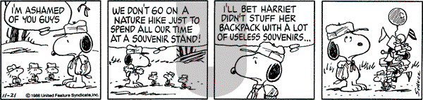 Peanuts - Friday November 21, 1986 Comic Strip