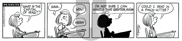 Peanuts on Thursday September 6, 1973 Comic Strip