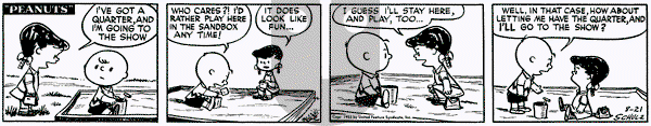 Peanuts on Thursday August 21, 1952 Comic Strip