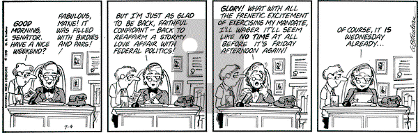 Doonesbury on Wednesday July 4, 1973 Comic Strip